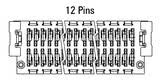 Dimensiones del conector Zero8 recto de 12 pines
