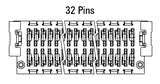 Dimensiones del conector Zero8 recto de 32 polos