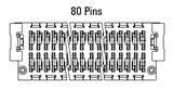 Dimensiones del conector Zero8 recto de 80 pines