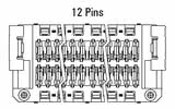 Dimensiones del conector Zero8 recto de 12 polos