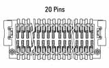 Dimensiones del conector Zero8 recto de 20 pines