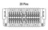 Dimensiones del conector Zero8 recto de 20 pines