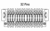 Dimensiones del conector Zero8 recto de 32 polos