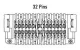 Dimensiones del conector Zero8 recto de 32 pines