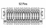 Dimensiones del conector Zero8 recto de 52 pines