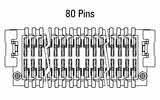 Dimensiones del conector Zero8 recto de 80 pines