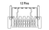 Dimensiones del conector Zero8 acodado de 12 polos