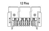 Dimensiones del conector Zero8 acodado de 12 polos