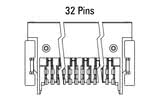 Dimensiones del conector Zero8 acodado de 32 polos