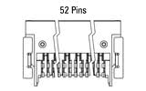 Dimensiones del conector Zero8 acodado de 52 pines