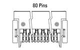 Dimensiones del conector Zero8 acodado de 80 pines