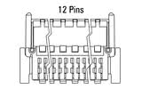 Dimensiones del conector Zero8 acodado de 12 polos