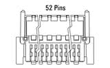 Dimensiones del conector Zero8 acodado de 52 polos