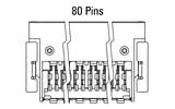 Dimensiones del conector Zero8 acodado de 80 pines