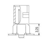 Dimensiones de la regleta de conexiones One27 recta H3,25 de 40 polos