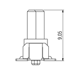 Dimensiones del conector One27 recto H9,05 de 16 polos