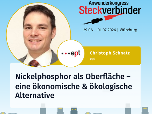 ept impartirá una conferencia sobre el níquel-fósforo como recubrimiento en el Congreso de Conectores de 2026, que se celebrará en Würzburg.